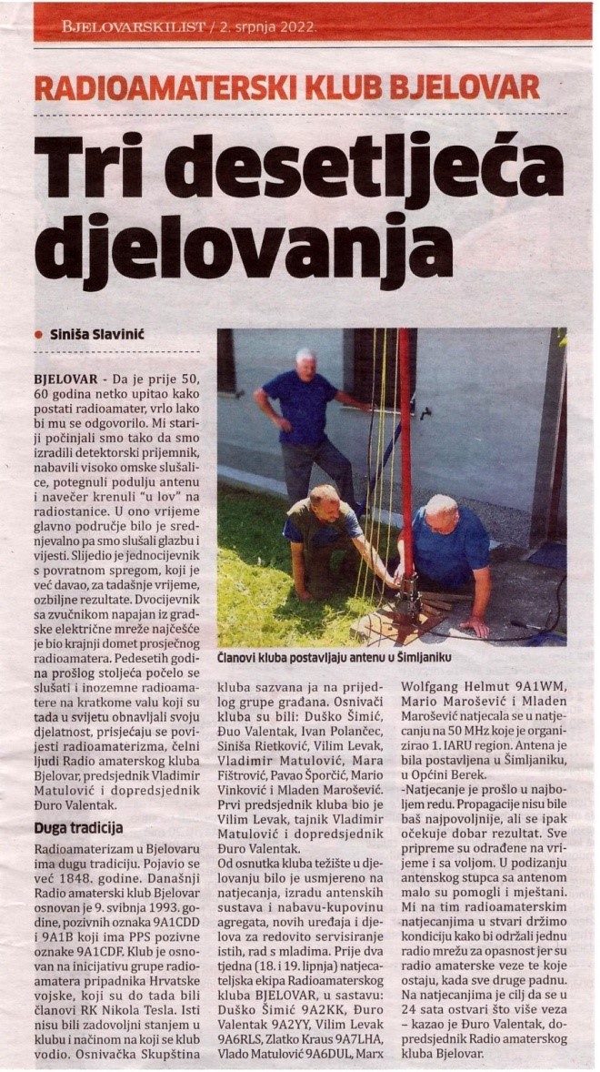 Bjelovarski list — 2022. (fotografija)